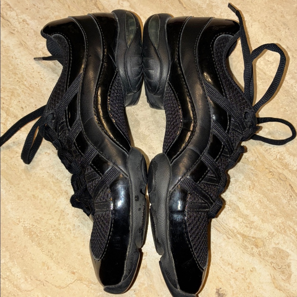 BLOCH JAZZ DANCE SHOES, Black, Practice, Leather/Mesh Lace-up, Split Sole. 9 EUC - Picture 5 of 16